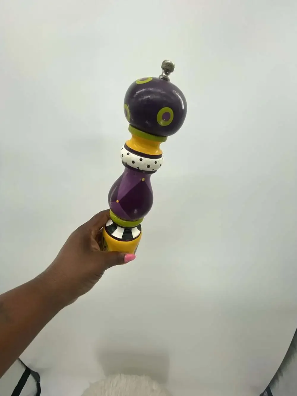 Jessie Mac Hand Painted Wooden Pepper Mill Grinder